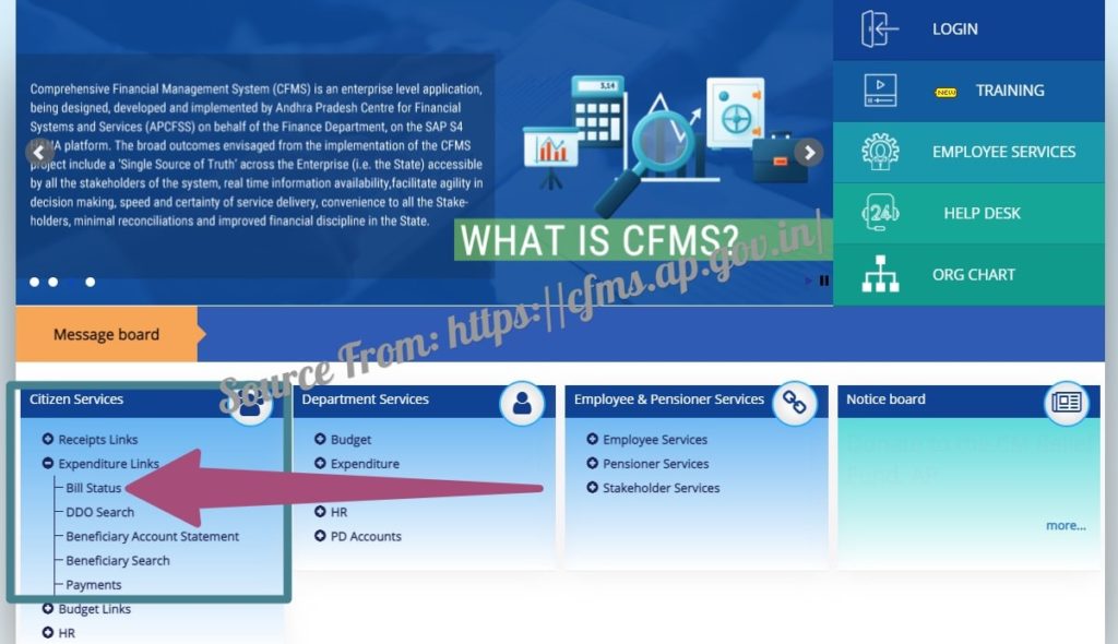 AP CFMS Bill Status